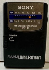 SONY AM/FM Compact Radio WALKMAN SRF-49 TESTED NICE