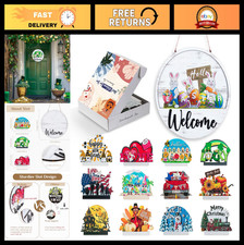 Interchangeable Welcome Sign for Front Door - 13pcs Spring Decor  Seasonal Wrea