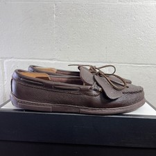 Minnetonka Moosehide Classic Moccasins Brown Leather Slip On Men's 42 EU/9 US