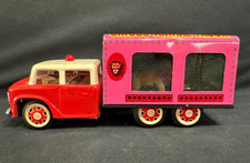 Vintage Circus Animal Truck with Lion Tin Lithograph Friction Toy Lion Moves
