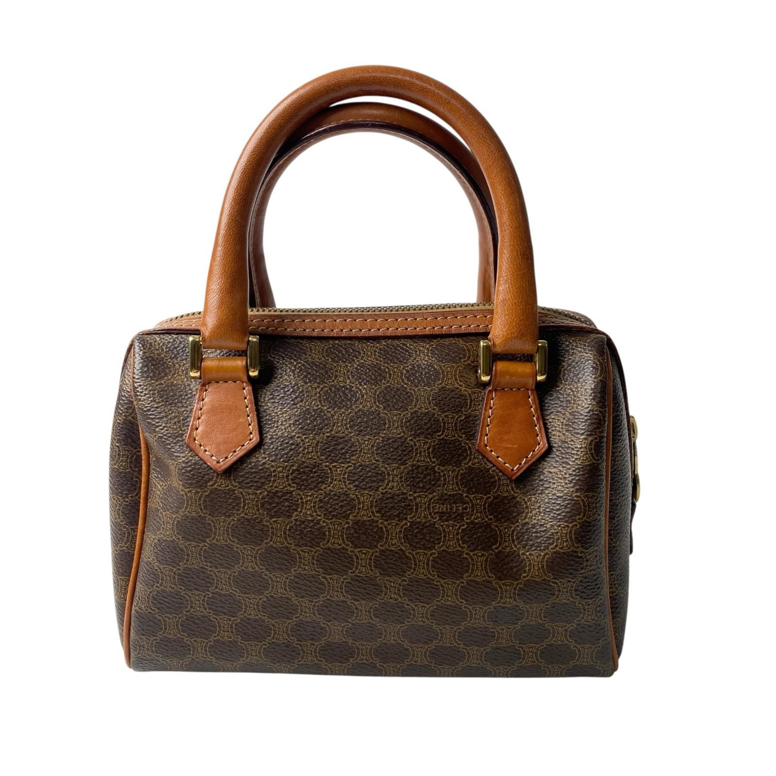 Celine Macadam Pattern Brown PVC Mini Boston Bag … - image 2