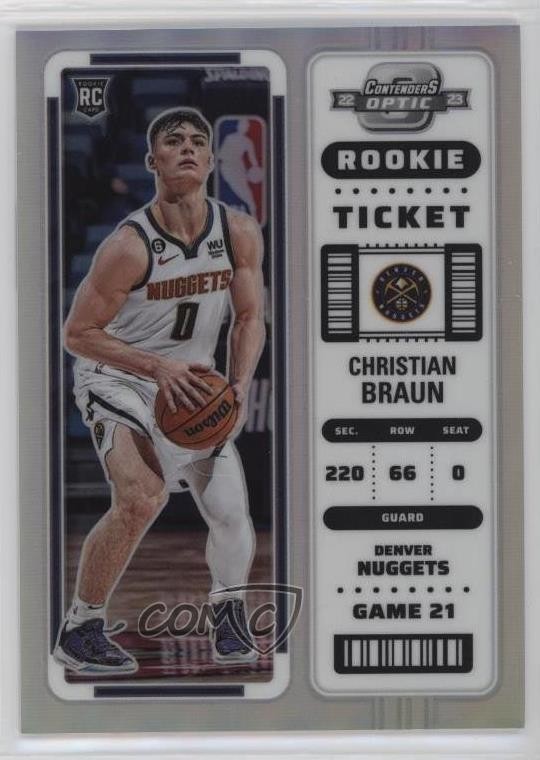 2022-23 Panini Contenders Optic Rookies Silver Prizm Christian Braun #5 RC 19k9