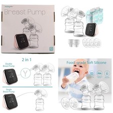 MOMY EASY  Double Electric Breast Pump Portable Rechargeable Pump 9 Speed 2 M