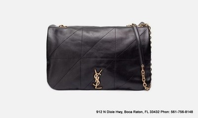 SAINT LAURENT YSL JAMIE 4.3 MAXI LARGE BLACK LAMBSKIN LEATHER BAG