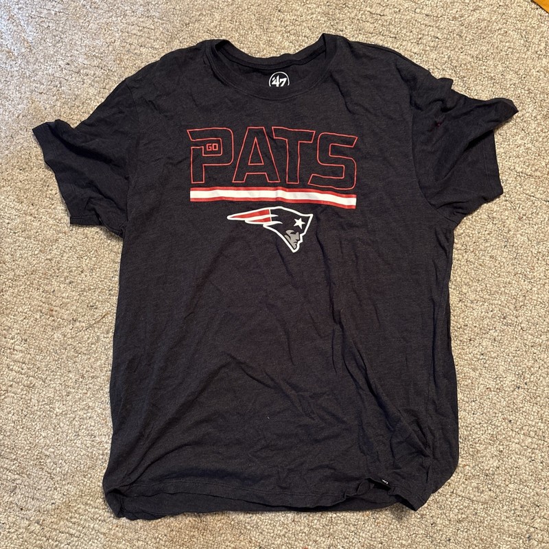 New England Patriots Shirt Mens XL Extra Large Blue Short Sleeve '47 Brand New