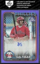 2024 Topps Pro Debut Devin Saltiban PD-179 Purple Foil Auto /299 Phillies