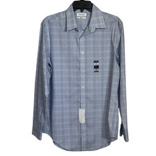 Calvin Klein Men's Steel SlimFit Non-Iron Dress Shirt Navy/white 15.5 32-33 85