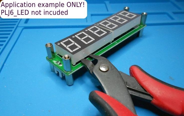 Reduced-size digit stick to retrofit PLJ6-LED frequency displays. Red digits.