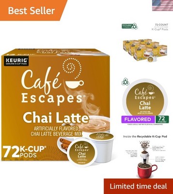 Cafe Escapes Chai Latte Keurig Single-Serve K-Cup Pods, 72 Count