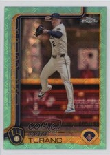 2025 Topps Chrome Logofractor Edition Aqua Refractor /199 Brice Turang #109 vs3