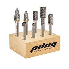 Tungsten Carbide Burr Set 1/4" Shank 8PC Double Cut Rotary 8 - 1/4