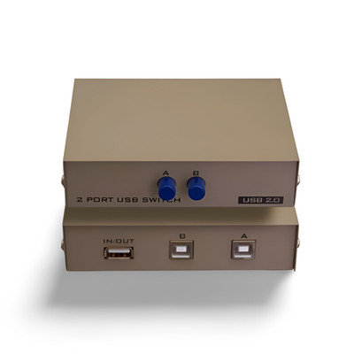 USB Switch Push Button Manual AB 1A-2B Box - Beige