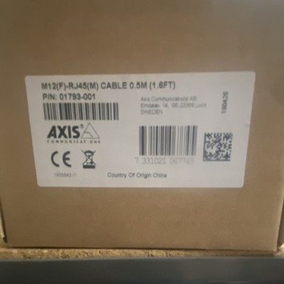 AXIS M12 Female to RJ-45 Male Ethernet Cable 0.5m (1.6ft) Black 01793-001