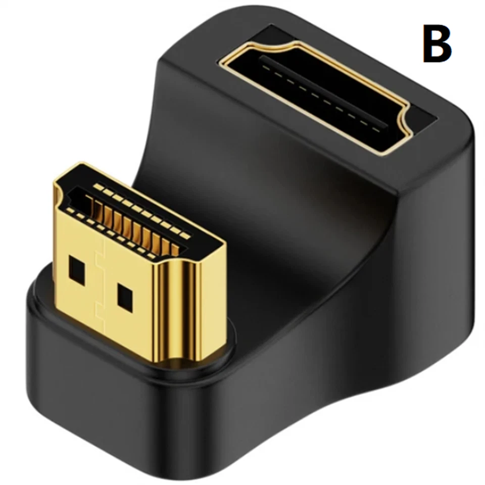 A/B U Shape HDMI to HDMI Adapter Durable 8K 4K 60Hz 120Hz HD Male to 180 Degree - Image 3 of 4