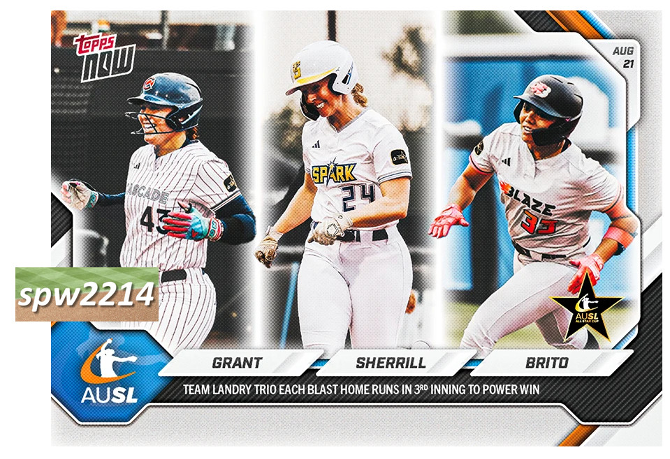 Megan Grant, Sherrill, Alyssa Brito 2026 Topps Now AUSL Softball #61 - Presale