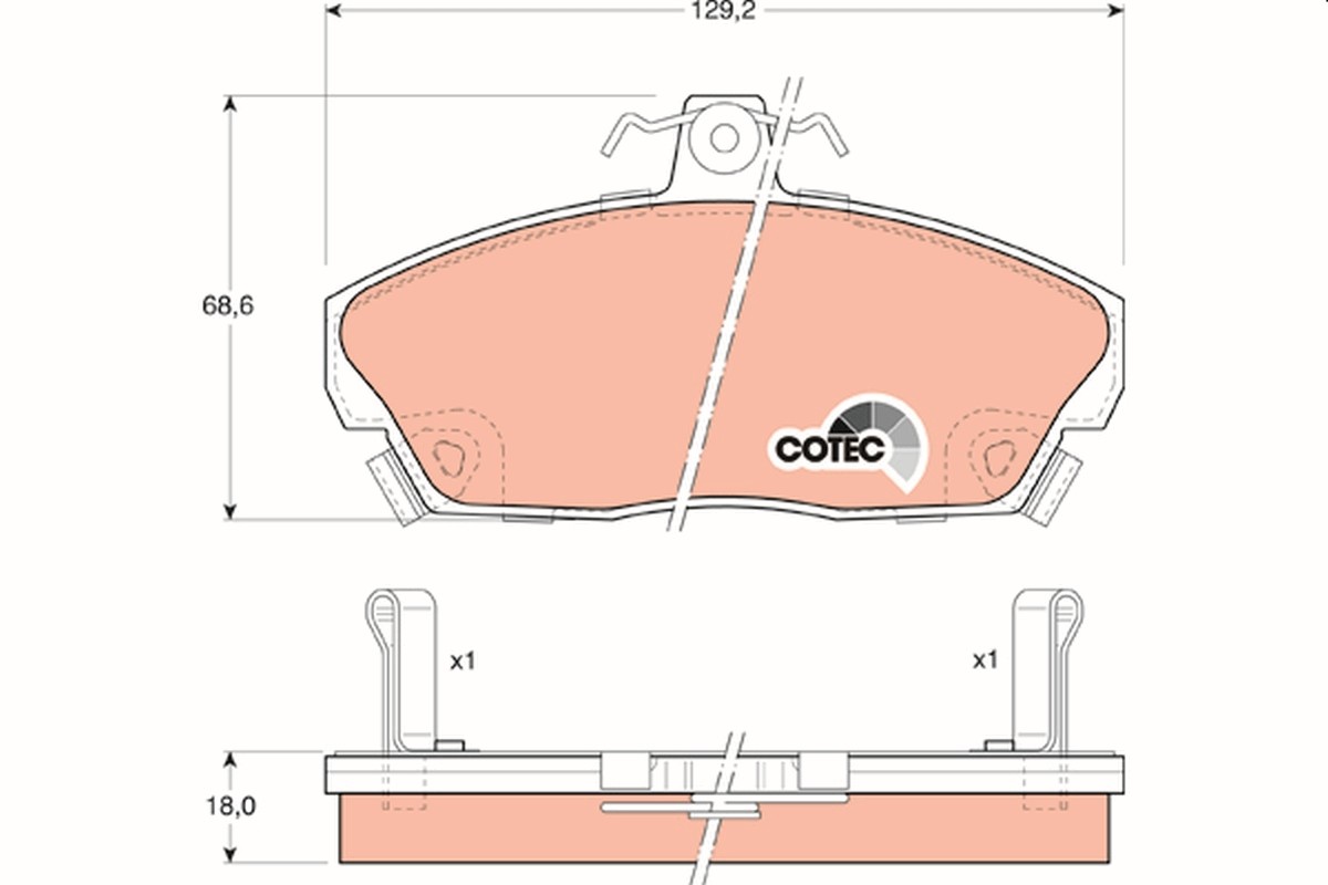 Front TRW-OE GDB496 Brake Pad Set, disc brake for ,HONDA,LOTUS,MG,ROVER