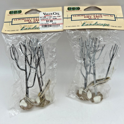 Vintage 1992 Lemax 5-6  Dry Tree Lot Of 2 (2 trees in each package) NOS