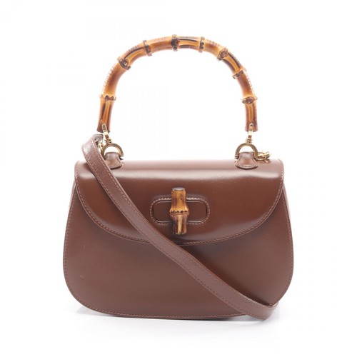 GUCCI Bamboo 2WAY shoulder crossbody Handbag 000 2046 0188 leather Brown Used