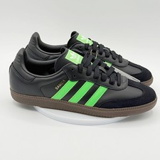 Adidas Samba OG Size 5 Mens Black Screaming Green Gum JR0911, NEW