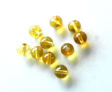 Citrine, 100 Natural 6mm Approx Smooth Round Beads, Bag of 10, Nice Clarity
