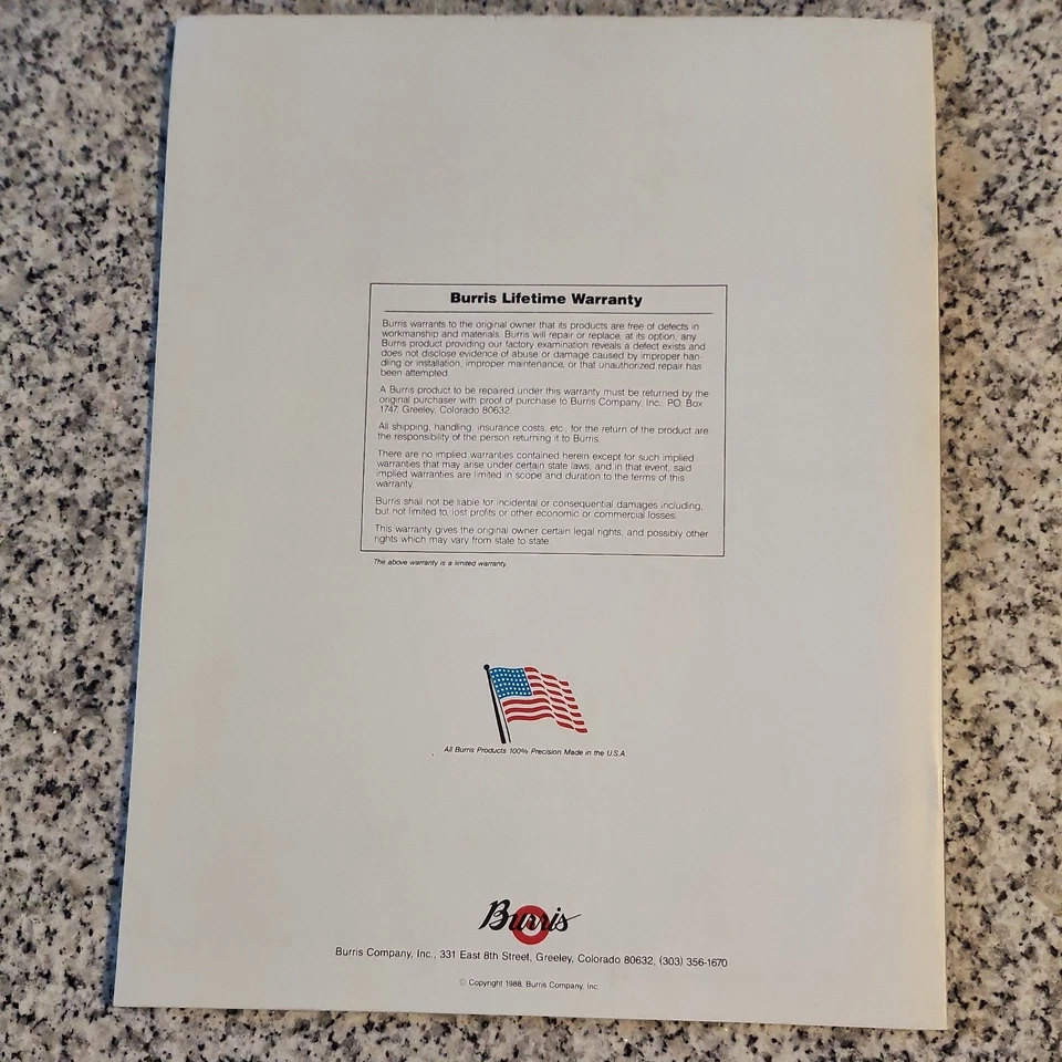 Burris Company Inc. 1989 Product Catalog - Image 2 of 3