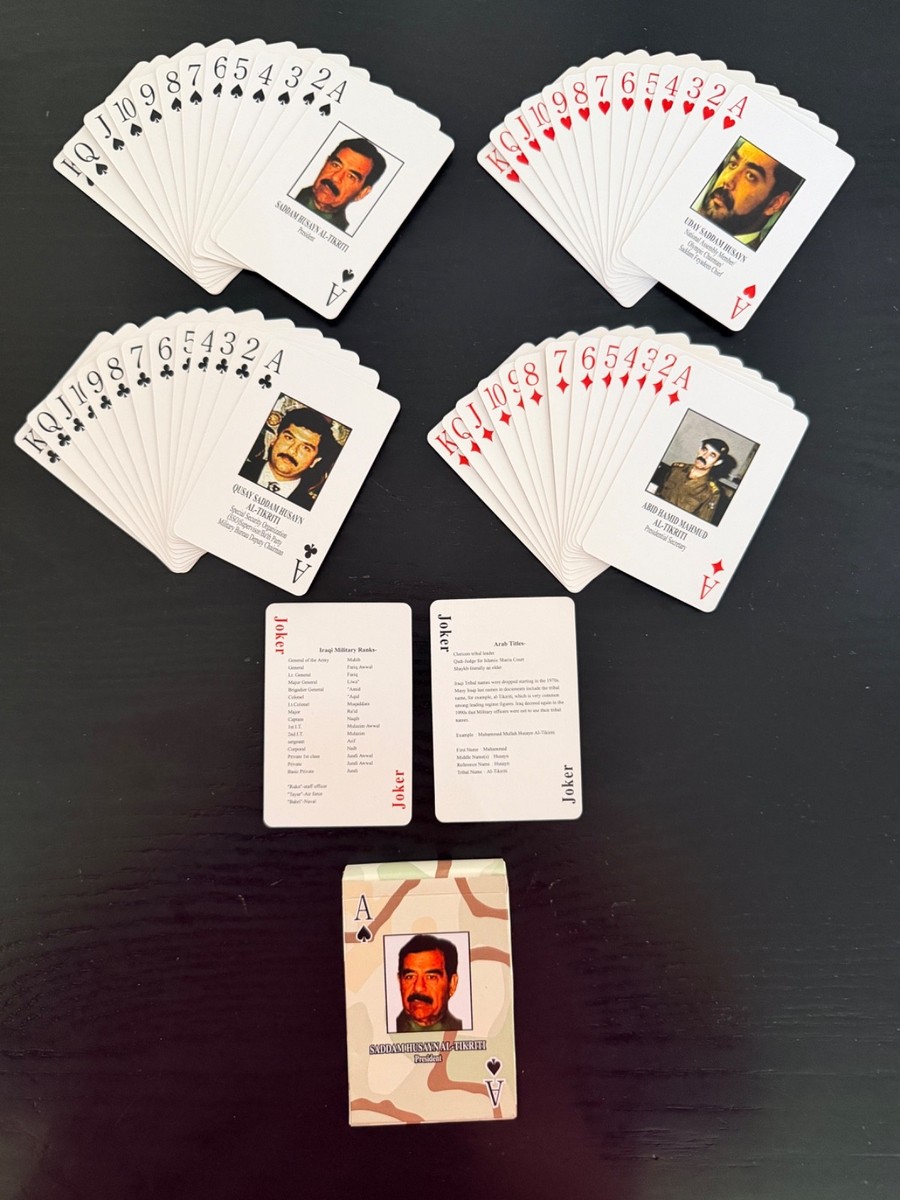 Iraqi Most Wanted Playing Cards Saddam Husayn Iraq Operation