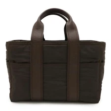 Hermes Acapulco Nylon Leather Tote Bag Brown