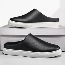 Mens Comfortable Slip on Loafers Indoor Outdoor Business Casual Mules Shoes