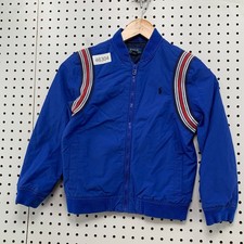 Polo Ralph Lauren Jacket Youth Size 7 Blue Script Spell Out Windbreaker