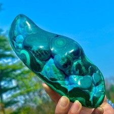 2.06LB Natural Chrysocolla/Malachite transparent cluster rough mineral sample