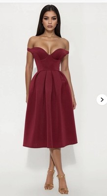 green emerald velvet dress Maroon & Teal Sleeveless Fit and Flare Lace Dress for Women