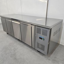 Counter Fridge 4 Door Stainless 553L Kitchen Catering Commercial Chilled Pola...