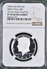 2025 S Silver Kennedy Half Dollar 50C NGC PF70 Ultra Cameo TU