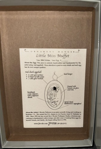 2004 JBW STUDIOS Little Miss Muffet Spider Duck Egg Ornament Signed 65/100 - Picture 2 of 7