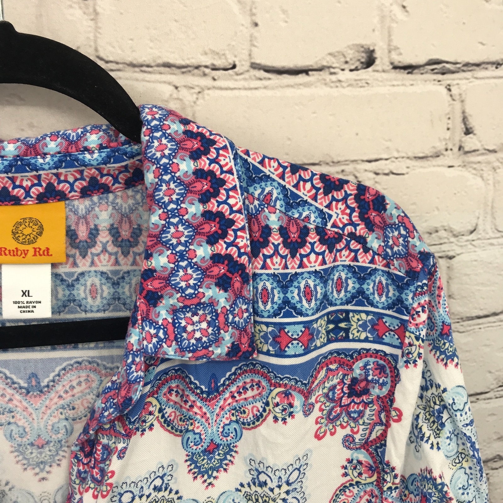 Ruby Rd Top Womens Extra Large Blue Button Up Lon… - image 3