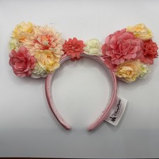 Disney Parks Exclusive Minnie Mouse Ears Headband PINK FLORAL Flower AND Garden