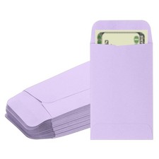 Geldumschlag f&uuml;r 50 Stk, 8,9x5,6 cm f&uuml;r Schecks M&uuml;nzen, lila