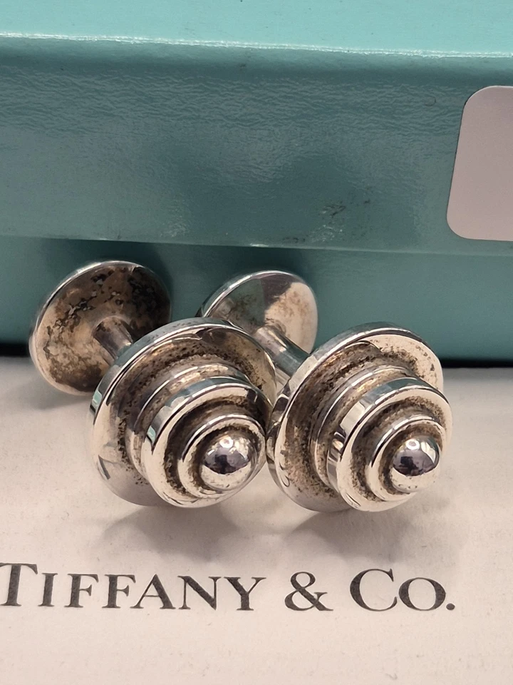 Запонки из чистого серебра с гантелями Tiffany & Co Paloma Picasso - Изображение 2 из 3