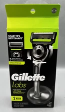Gilette Labs Mens Razor 1 Razor 1 Razor Stand 2 Cartridges NEW Opened Box