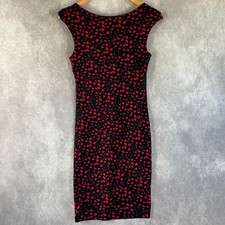 Alice + Olivia Sheath Dress Womens XS Black Red Abstract Animal Print C102648397