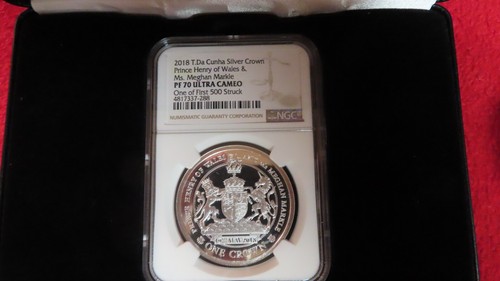 2018 Tristan Cunha Meghan Markle Prince Henry 999 Silver NGC PF 70 Royal Wedding - Picture 6 of 10