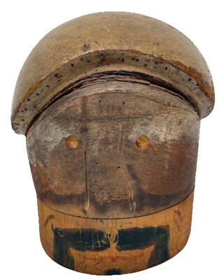 Vintage Capitol Wood Block Hat Mold Millinery Form Size 22 Mold 2110 Antique