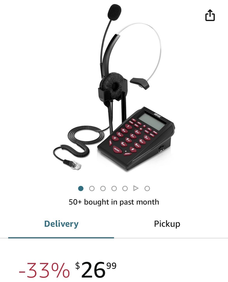 New AGPtek Call Center Dialpad Headset Telephone with Tone Dial