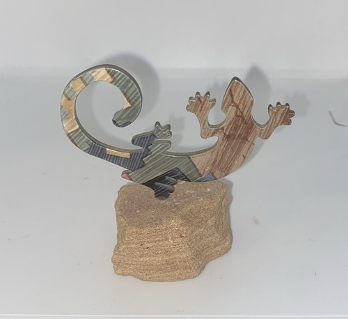Scultura artistica in metallo geco lucertola sud-ovest Lazart decorazione figura 3,5 - Foto 4 di 6