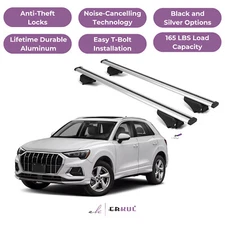 ERKUL Roof Rack Cross Bars for Audi Q3 2019-2025 with Flush Rails - Silver