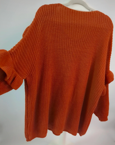 Women Italian Knit Oversized Sweater Jumper One Size Italy Made Casual Plus Size - Picture 3 of 9