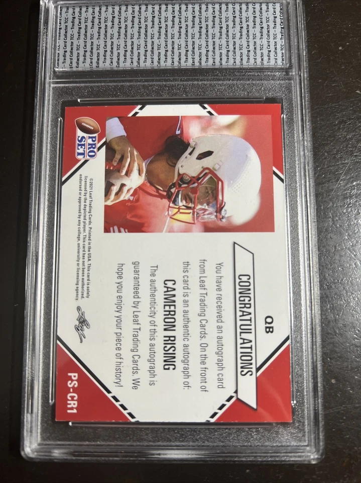 2021 Pro Set College Cameron Rising Auto TCC Graded Gem Mint 10 - Image 2 of 2