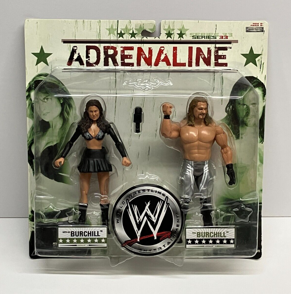 2008 Jakks WWE Adrenaline series 33 Katie Lea & Paul Burchill figure 2-pack NEW