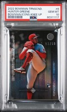 Hunter Greene 2022 Bowman Transcendent Collection Bowman Icons /50 Knee PSA 10