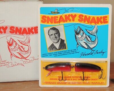 NEW VINTAGE SNEAKY SNAKE FRESH & SALTWATER FISHING LURE BILLY MARTIN RED  16GR